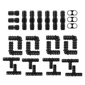 100 Pièces Kit De Raccords d'Irrigation, HOINCO Kit De Raccords De Connecteurs d'Irrigation Goutte à Goutte Pour Tube De 16mm, Raccord D'Irrigation Connecteurs Barbelés Pour De Jardinage (Micongyu EU, neuf)