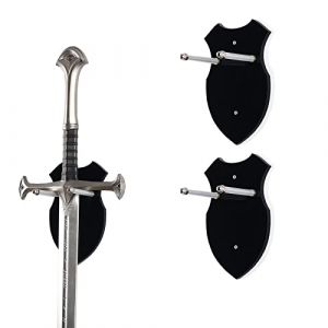 WANLIAN Épée murale support d’épée crochet mural affichage cintre support mural pour épée poignard hache keyblade pas d’épée-affichage vertical (Noir 2 set) (yinxi+, neuf)