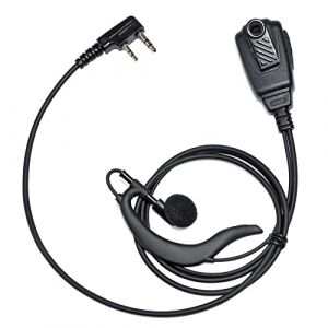 UAYESOK Écouteur Radio de sécurité à 2 Broches Walkie Talkie Headset pour Kenwood TK3301 TK3501 Baofeng UV5R 888S GT3TP UV82 RETEVS RT24 RT27 RT28 avec Micro PTT Accessoires Radio bidirectionnels (UAYESOK-Direct(UK&EU), neuf)