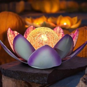 Kyduu lampes solaires de jardin, Fleur de lotus lanterne solaire, D&eacute;coration de jardin lotus solaire Deco, Jardin Exterieur Lumi&egrave;re, Lampe Solaire Exterieur pour terrasse,cour (kaiwenxinpin, neuf)