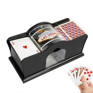 Senermter M&eacute;langeur de Cartes Manuel | M&eacute;langeur &agrave; Manivelle pour Poker, Belote, 2 Jeux | Portable et sans Piles (qinxie, neuf)