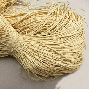 Fil raphia naturel &agrave; tricoter &agrave; faire soi-m&ecirc;me, beige, 500 g, pour crochet, sac, sac &agrave; main, raphia, fil 100 % cellulose, fil de paille, fil tendance, 2 mm (A++++Best Service, neuf)