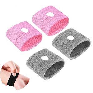 2 Paires Bracelets D'acupression Anti-nausées pour Grossesse, Nausées De Voyage sans Effets Secondaires, Bracelet Anti Nausée pour les enfants, Bandes de Poignet les adultes, les voyages (pink-grey) (Daosan, neuf)