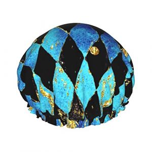 Bonnet de douche imperméable à motif rétro de cirque, bonnet de bain élastique Bonnets de bain pour cheveux de protection de l'environnement, bonnet de bain à double couche imperméable (MiddleWen, neuf)