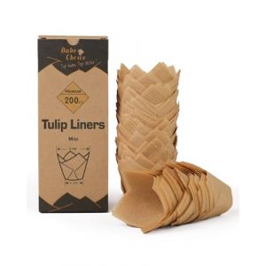 Caissette Muffins Papier Tulipe Mini,200 Pièces,Diamètre du Fond 3 CM,Papier Parchemin Européen,Non Blanchi & Résistant à Graisse,Pour Noël/Saint-Valentin,Naturel,Mini Taille (BakeChoice, neuf)