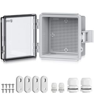 EYPINS Coffret Electrique Etanche Exterieur en ABS Renforcé 3mm Boîte de Jonction IP67 Étanche avec Joint d'Étanchéité Intégré Résistant à 60kg Idéal pour Irrigation Piscine et Projets DIY (15x15x9cm) (eYpins-FR, neuf)