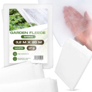 Voile Horticole Protection des Plantes 3,2 x 20m Semis 17g Blanc Couverture Acc&eacute;l&eacute;rateur de Croissance R&eacute;coltes UV Plates-Bandes L&eacute;gumes B&acirc;che Jardin Anti Insecte Potager (Instalguru-fr, neuf)