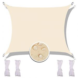 Redfire Voile d'Ombrage 3X4M, Résistant la Poussière Toile d'Ombrage Imperméable Tissu Oxford avec Corde de Fixation Multifonction pour Espace Barbecue Beige (Redfire-EU, neuf)