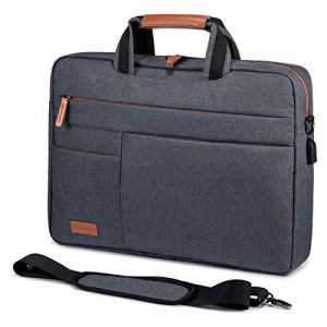 LOVEVOOK Sacoche à Bandoulière Ordinateur Portable 17.3 Pouces Imperméable Mallette pc Tablette Ordinateur Cartable pour Hommes Femmes Collège Cours Travail Affaires Voyage Gris Foncé (XUANRUI-EU, neuf)