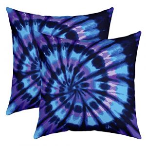 Lot de 2 Housses de Coussins 60x60 Tie Dye Violet, Housse d'oreiller Tie Dye Bleu en Spirale pour Chambre &Agrave; Coucher Salon, Taie d'oreiller Boho Gypsy Hippie, Taie Oreiller Imprim&eacute;e Abstraite, Bleu (Suzhou yiyanyun e-commerce Co., Ltd, neuf)