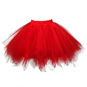 Jupe Grande Taille Femme Tulle, Jupe Sexy Taille Elastique-Jupes Tulle Classique Paillette Courte de La Mode Swing Princesse Carnaval Jupes Couleur Bonbon Déguisement de Danse Bal Jupes (LOSSLO(Livraison 5-14 jours), neuf)