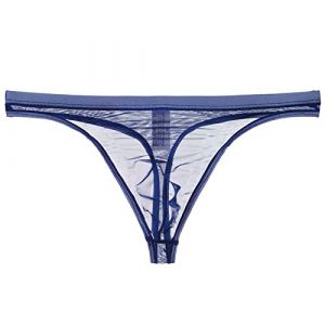 String transparent pour homme, maille fine, sous-vêtements sexy, bleu, L (⭐⭐⭐⭐⭐Five star⭐⭐⭐⭐⭐, neuf)