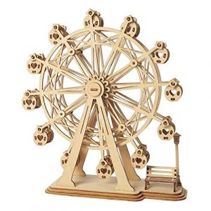 Rolife Grande Roue 3D Puzzle en Bois, Ensemble de mod&egrave;les de Construction Kits de Jouets de Grande Roue pour Adultes (Ruober, neuf)