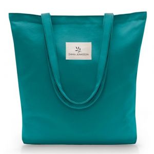 Emma Jonasson Sac en toile de jute avec fermeture éclair et poche intérieure - Sac de courses élégant pour femme - Sac de courses avec longue poignée - Sac parfait comme sac fourre-tout, sac en tissu, (Emma Jonasson, neuf)