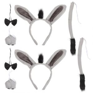 Healifty 2 ensembles Set de Kits D&eacute;guisement &Acirc;ne avec Oreilles Nez et Queue pour F&ecirc;te et Cosplay et Adultes (Madonna Tied, neuf)
