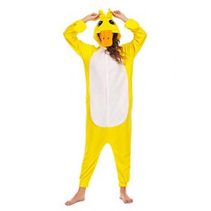 BGOKTA Pyjama Animaux Adulte Canard Costume Cosplay Unisexe Onesies V&ecirc;tements De Nuit Halloween Animal Pyjama Femme Homme,XL (Maikewo-EU, neuf)