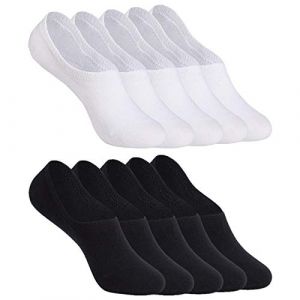 YOUCHAN 10 Paires Chaussettes Invisible Hommes Femmes Basses et Courtes en Coton Socquettes pour Mocassins Souliers Loafers Noir Blanc 35-38 (KELATUO, neuf)