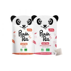 "Panda Tea – Duo Ice Tea Pêche & Fruits Rouges – Infusion à Froid Bio Sans Sucre – Coffret Tisane Détox 2x28 Sachets – Saveurs Pêche & Fruits Rouges – Thé Glacé Détox & Rafraîchissant – 100% Naturel (Panda Tea, neuf)