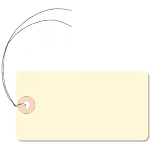 Lot de 200 Etiquettes américaines Couleur au choix - cartonnées 100x55 mm avec attache métallique (Ivoire) (CODEX ACTION, neuf)