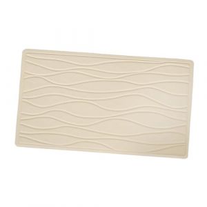 Baluue Tapis de Salle de Bain Élégant en Caoutchouc Beige Non-tapis de Bain pour Qualité Hôtelière (Fortune Luck, neuf)
