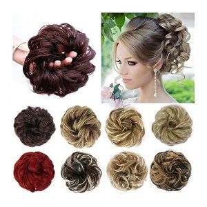 Messy Bun Postiche de cheveux pour femme - Chignon bouclé ondulé - Bande élastique - Chignon haut - Chignon synthétique - Chignon - Chignon - Chignon - Chignon - Chignon - Chignon (YangJiangJiangChengHuoLunDianZiShangWuShangHang, neuf)