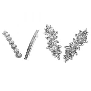 LIFKOME 4 pi&egrave;ces Pinces &agrave; Cheveux Strass &Eacute;l&eacute;gantes avec Perles Simul&eacute;es Lot de Barrettes &agrave; Ressort pour Mariage Accessoires Cheveux L&eacute;gers et Maintien S&eacute;curis&eacute; pour Demoiselles Honneur et (Yaeerang, neuf)