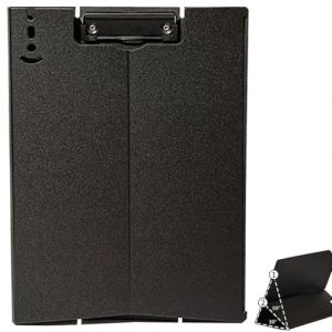 ZMREN Porte Bloc A4 Avec Pince, Porte bloc en plastique format lettre standard A4, Peut se tenir, pour infirmi&egrave;res &eacute;tudiants, bureau 31,5 cm x 23 cm - Noir (ZMREN, neuf)