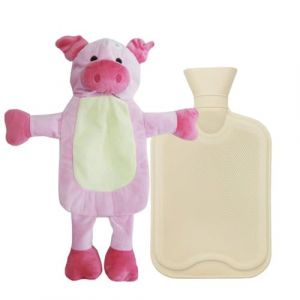 Bouillotte animal 1L PVC, Bouillotte avec Housse en Peluche Douce, Bouillotte Eau Chaude pour Enfant et Adulte, pour Main Dos Chaufferette Chaleur Confort (J) (TIANDAOCHOUQIN-DE, neuf)