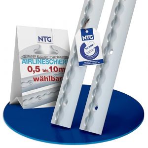 NTG Lot de rails en aluminium de forme semi-ronde de 1 &agrave; 10 m&egrave;tres &ndash; Rail semi-rond pour la fixation de charges pour camions et camping-cars &ndash; Rail d'arrimage perc&eacute; argent&eacute; &ndash; Bande d'arrimage (1 m) (Nutzfahrzeug Technik GmbH, neuf)