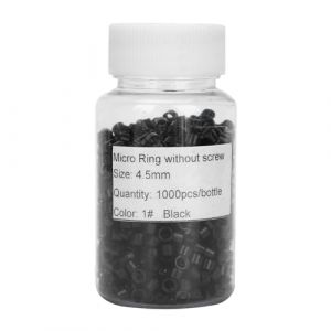 1000 pièces de perles de lien de Micro anneau, anneaux d'extension de cheveux avec bouteille, perles d'extension de cheveux pour outil d'extension de cheveux (Hillan, neuf)