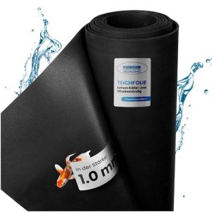 TeichVision - B&acirc;che EPDM de qualit&eacute; sup&eacute;rieure pour bassin - &Eacute;paisseur : 1 mm - 6,1 m x 11 m - Film EPDM naturel noir - Particuli&egrave;rement durable / convient &eacute;galement comme b&acirc;che de jardini&egrave;re (Teichbedarf24, neuf)