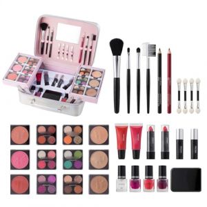 Kit de maquillage complet, kit de maquillage professionnel, ensemble de maquillage étanche, kit de pinceaux de maquillage, kit de démarrage de maquillage, pratique et portable, idéal pour les femmes (Ghuisone, neuf)