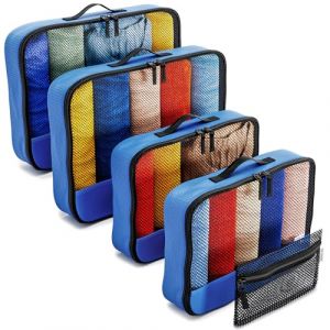 OW-Travel Organisateur de Voyage (Bleu Moyen/Large) Organisateurs de Sac pour Rangement Valise. Bagage Cube Valise Voyage. Pochette Rangement Voyage Un Sac pour Valise. Packing Cubes (One-Wear Store, neuf)