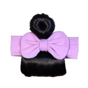 Bande de cheveux de perruque pour bébés Accessoire bébé avec design d'arc décor de bowknot facile à porter les enfants de bande élastique de qualité simulée de texture réaliste Pourpre (kilnbright, neuf)