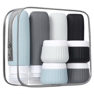 Lot de 8 Flacon Voyage kit, Contenant Voyage à Remplir 30/90ml,Flacon Voyage Silicone Réutilisable et Étanche Contenant de Bouteilles de Voyage,kit avion trousse de toilette (STANILA FOYA SHOP S.R.L., neuf)