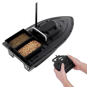 Bateau d'appât pour pêche à la Carpe, Bateau amorceur nid avec Cabine Batterie intégrée, Double Moteur 5200mAh, Bateau amorceur de pêche, 300m Distance sans Fil, adapté aux Amateurs de pêche (DioPaiB, neuf)