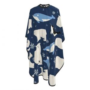 Cape De Cheveux Animaux De L'Arctique Orque Ours Polaire Morse Flocon De Neige Barber Cape De Salon Professionnel Anti-Taches Tablier De Barbier, Pour Adultes, Femme, Le Dyeing, 140x168cm (MoTaiFenShop, neuf)