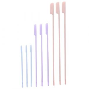 DEARMAMY 9pi&egrave;ces Spatule De Beaut&eacute; Silicone Pour Cr&egrave;me Lotions Et Cosm&eacute;tiques Avec Manche Allong&eacute; Et T&ecirc;te Incurv&eacute;e Pour Usage Pratique Et Facile &agrave; Nettoyer (Liiane, neuf)