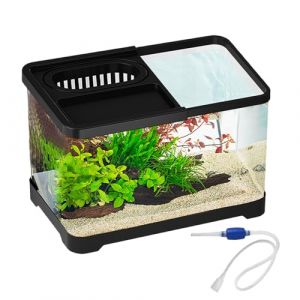 Renchey Aquarium Betta, Kit Aquarium Paysagé pour Combattants, Crevettes et, Bols Décoratifs Intérieur Bureau Chambre Table Débutants Amoureux Animaux Guppys (Renchey, neuf)
