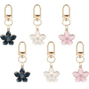 Sorcristy Lot de 6 porte-cl&eacute;s en forme de fleur mignonne pour femme, breloque de sac &agrave; main, sac &agrave; main, sac &agrave; main, porte-cl&eacute;s de voiture, bracelet tendance, accessoire tendance pour femmes et filles (small vegetable basket, neuf)