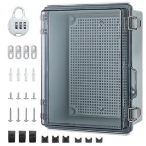 Coffret Electrique Etanche Exterieur,Boitier Etanche IP65, ABS BoîTe de Jonction,Boite Etanche Electrique Exterieur avec Accessoires De Montage Mural Et Serrure (230 * 165 * 120mm) (east village, neuf)