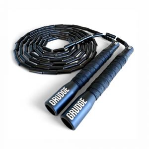 Corde à Sauter Perlée Fitness - Idéale pour Enfants et Adultes - Durable, Antidérapante et Ajustable - Parfaite pour Sport, Entraînement, CrossFit, double dutch. (Noir) (GRUDGE ®, neuf)