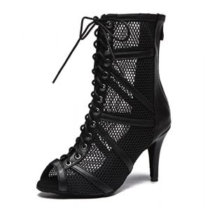 MINITOO Bottines de Danse Femme Ete Fete Prom Formal Sandals Chaussure Bout Ouvert L555 Noir 8.5cm Talon EU 43 (Shaoguanshi Borun Maoyi Youxiangongsi, neuf)