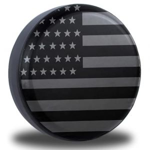 Housse de Pneu de Secours, Protections de Roue universelles r&eacute;sistantes aux intemp&eacute;ries avec Drapeau am&eacute;ricain Gris, Housses de Pneu de Secours pour Camping-Car, SUV, Camion 38,1 cm (EarlyGlintsCX, neuf)