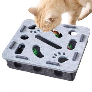 Liakyunf Jeux de Puzzle pour Chats,Jouet Interactif pour Chat - Circuit à Billes avec Labyrinthe pour Petites Races et Chatons d'Intérieur pour Lutter Contre l'Ennui et Faire de l'exercice (lingyueger, neuf)