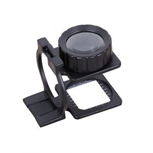 Loupe compte-fils pliant pliable avec monture en métal 20X 28mm Loupe Double peint en noir (Vision One, neuf)