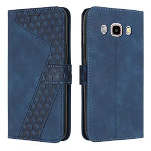 OKZone Coque pour Samsung Galaxy J710/J7 2016, Etui Protection Housse Premium en Cuir PU Portefeuille Étui Téléphone [Fermoir Magnétique] [Fentes pour Cartes] Flip Case pour Galaxy J710/J7 2016（Bleu (OKZone EU Store, neuf)