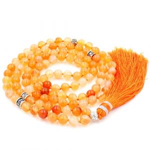 Fukugems mala tibetain 108 perles collier Pour femmes homme mala Pierre bracelet Bouddhiste M&eacute;ditation collier, 38 inch, gemstone, Quartz (Fukugems, neuf)