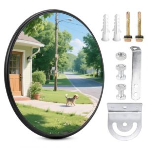 Miroir de circulation, 30 cm - Miroir convexe &agrave; grand angle - Miroir de circulation pour sorties, r&eacute;troviseur de rue r&eacute;glable - Parabolique, pour garage, circulation, entr&eacute;es, bureau, cour, entrep&ocirc;t (Zinueen, neuf)