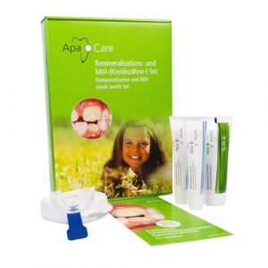 Apa Care Kit de remin&eacute;ralisation et de MIH (craie) Dentifrice/Repair/goutti&egrave;re | Remin&eacute;ralisation des dents ab&icirc;m&eacute;es, des caries et du MIH, des dents de craie et aussi des taches blanches (Cumdente GmbH, neuf)